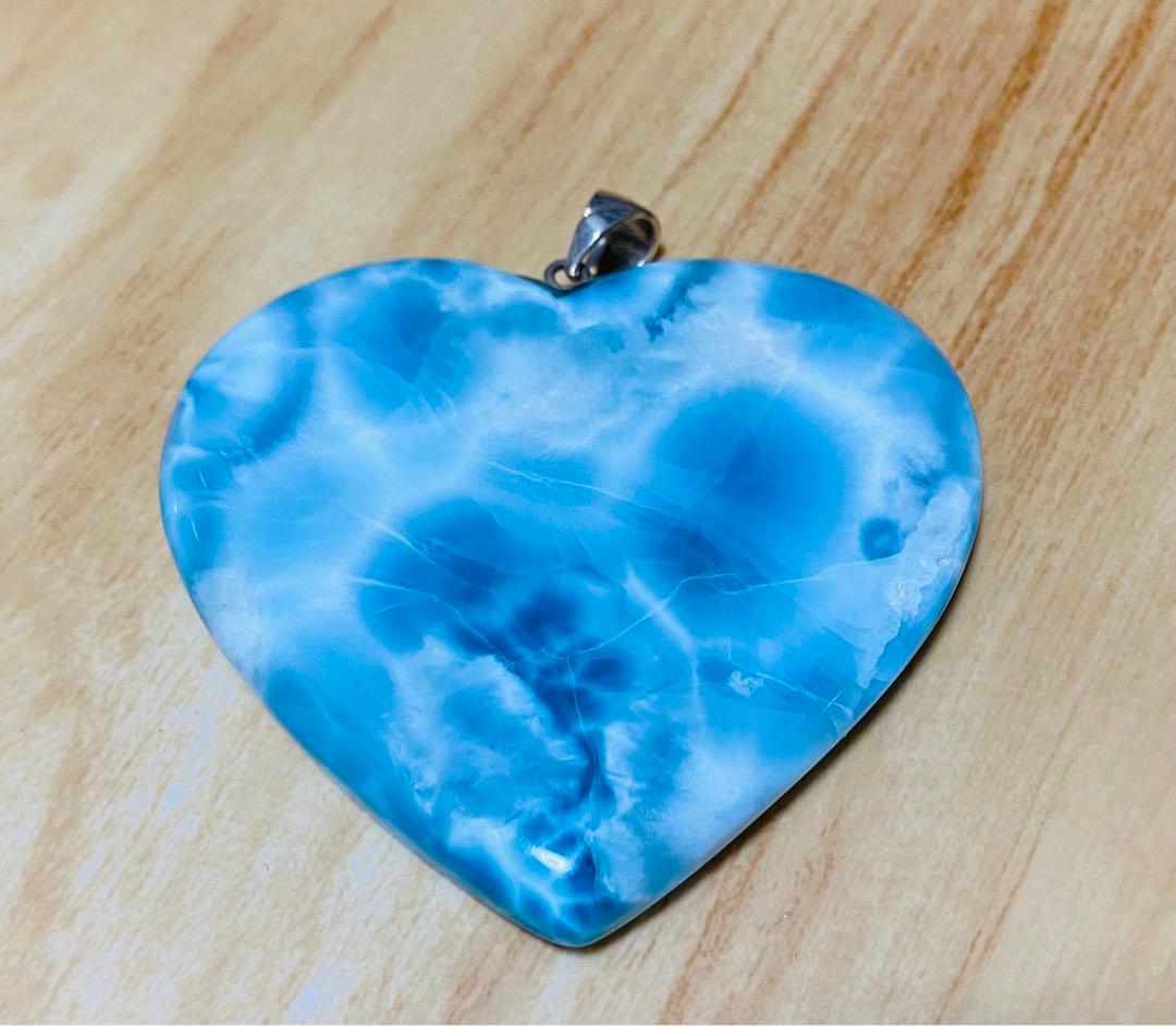 新年セール☆高品質ラリマー☆ BIGハート　ペンダント