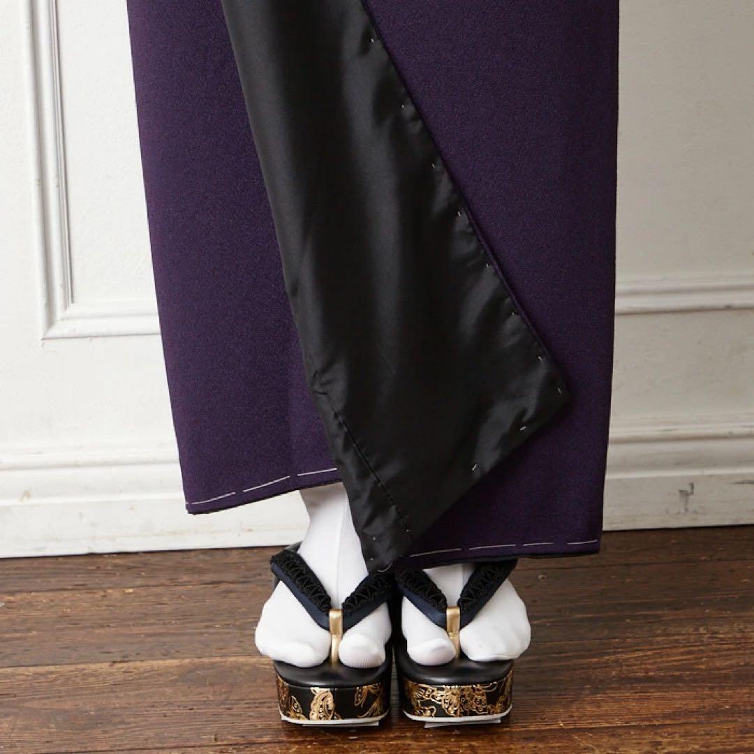 新品【ふりふ】袷着物「色無地」ダークパープル