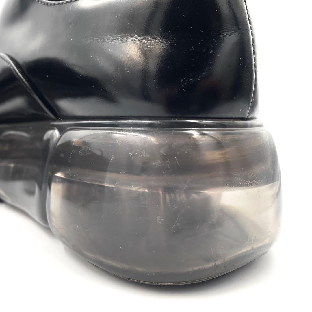 《超美品》プラダ プレーントゥ 厚底 エアーソール シューズ ブラック 黒系