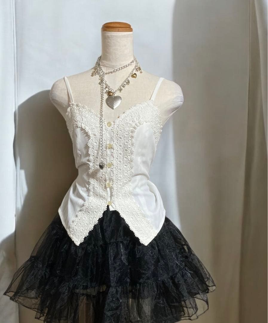 レア90sヴィンテージレースキャミコルセットy2kフェアリーグランジバレエコア