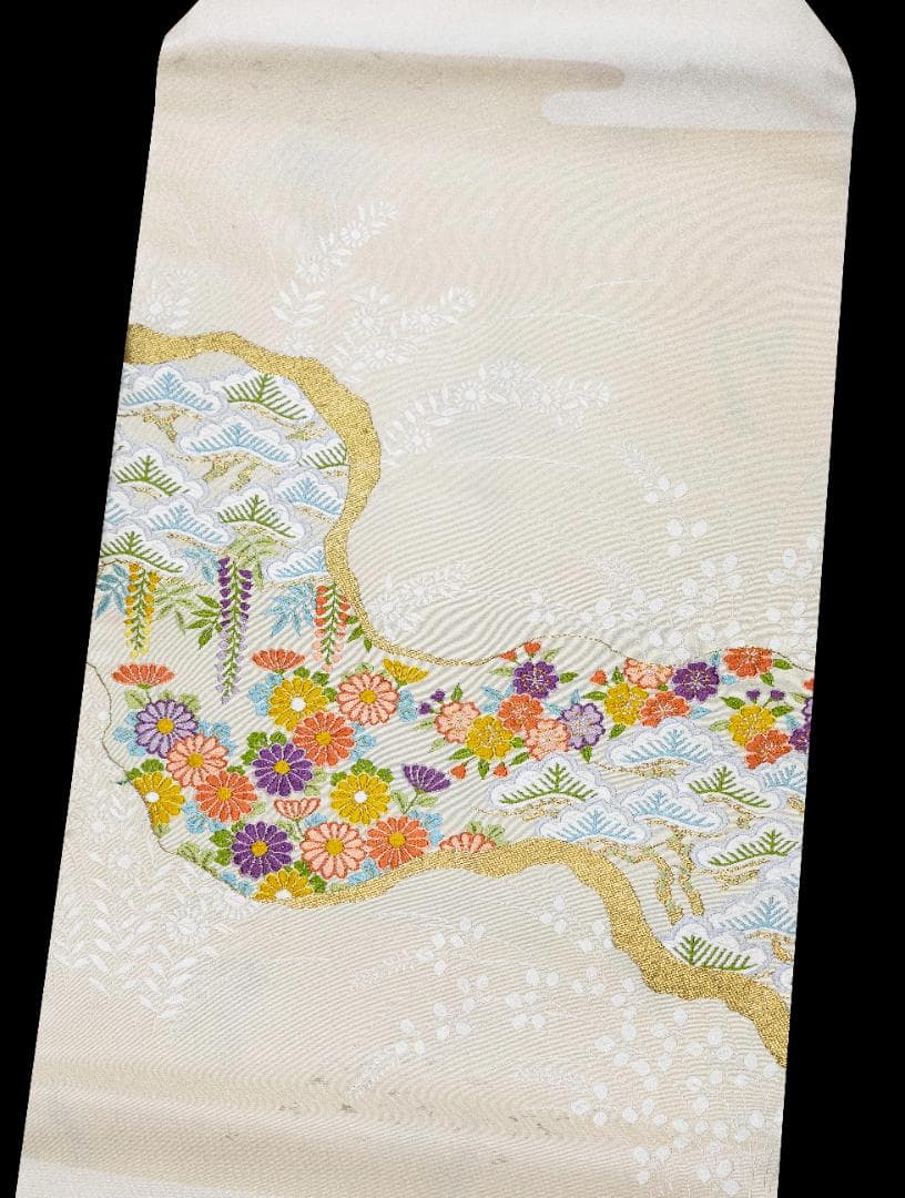 新入荷！ !新品 正絹 織九寸名古屋帯 銀アイボリー地 名古屋仕立て パーティー