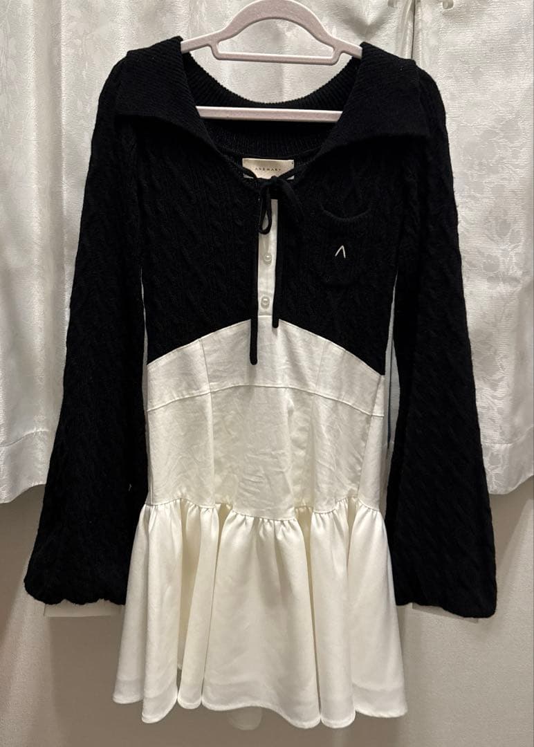 ANDMARY Tess blouse mini dress ブラック 黒