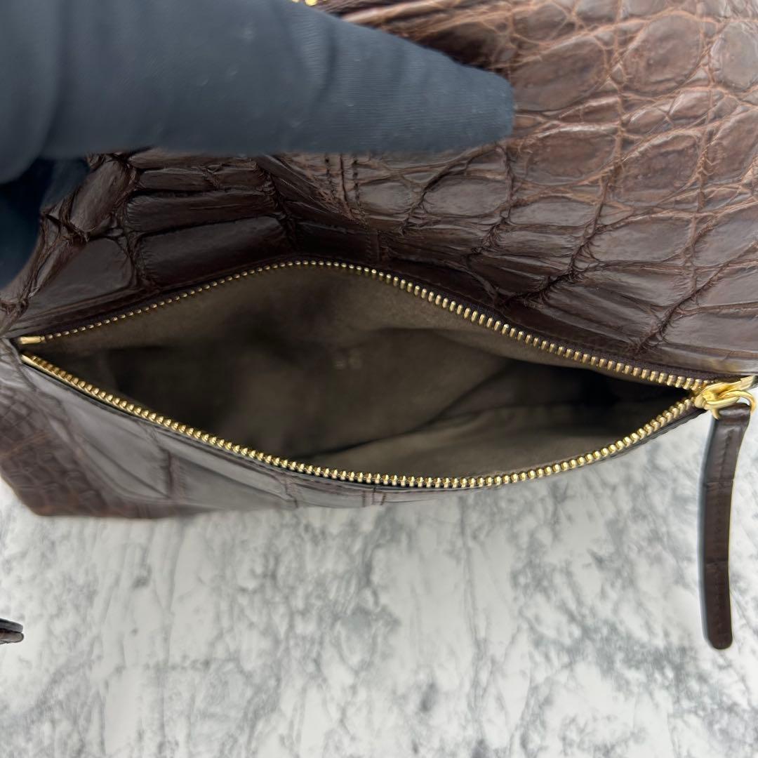 極美品✨ ボーグラン　ショルダーバッグ　2way クロコ本革　JRA