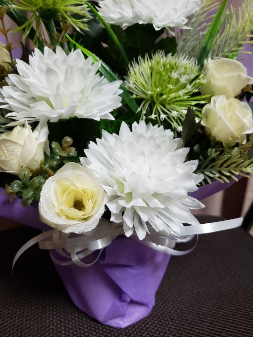 仏花　御供え花　造花　7月アレンジNo.7