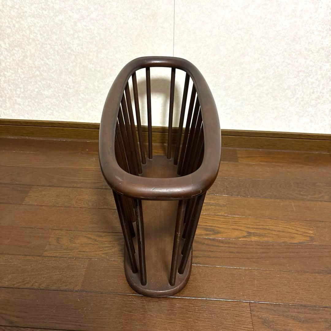 【良品】飛騨産業 マガジンラック 楕円 ヴィンテージ