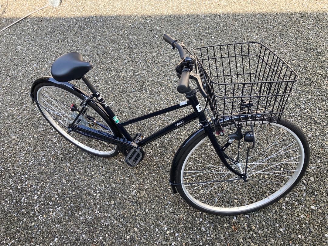 【引取限定】affiche シティサイクル 黒 前バスケット付き