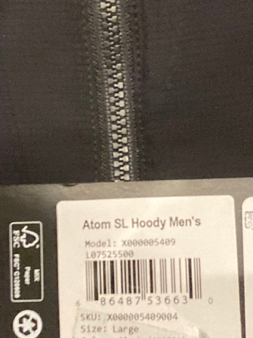 試着のみ　アークテリクス Atom SL Hoody
