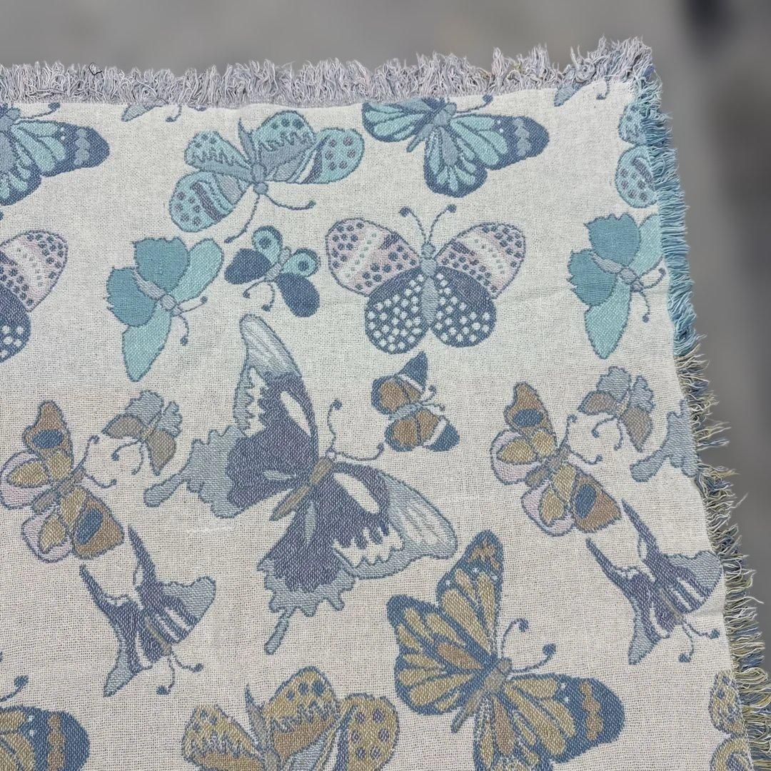 蝶々　マルチカバー　ソファーカバー　ヴィンテージラグ　150x115