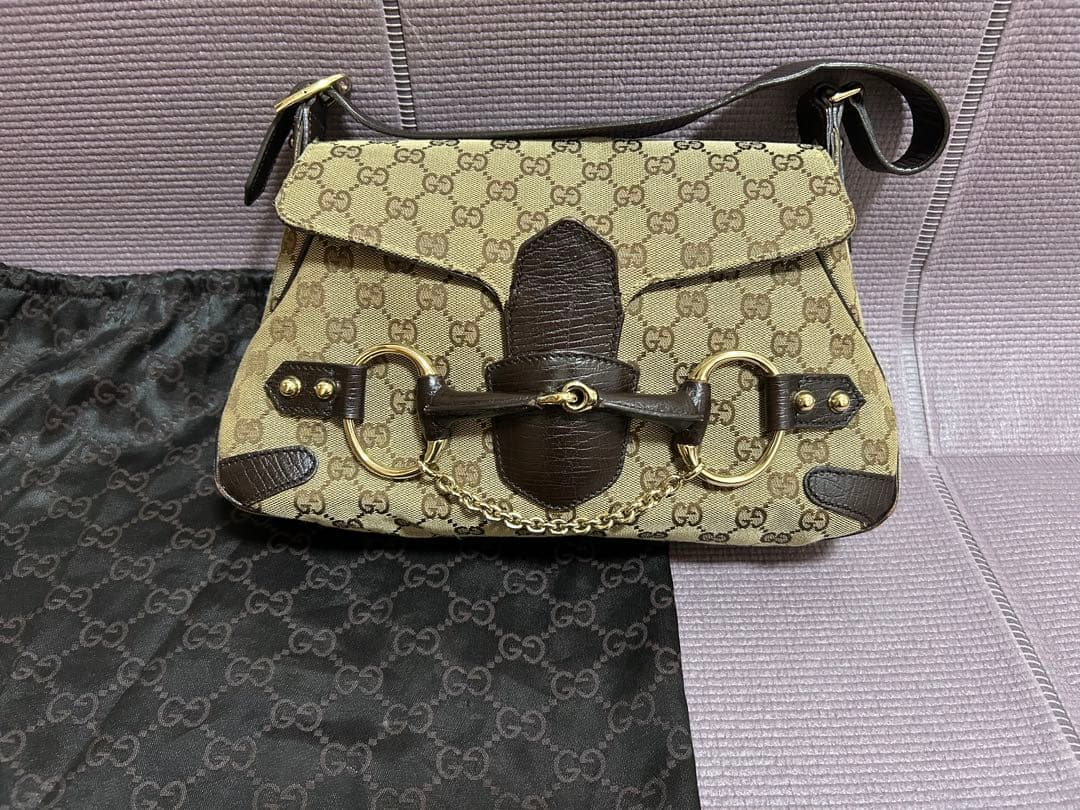 M*a様 希少 GUCCI ホースビット ショルダーバッグ GGキャンバス