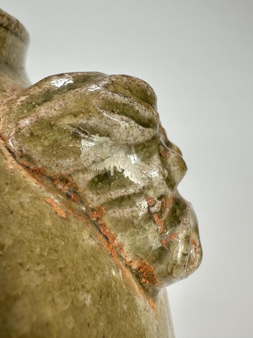 韓国美術　高麗～李朝時代　青磁　鉄絵唐草文　三獣頭壺　花瓶　時代物　古物