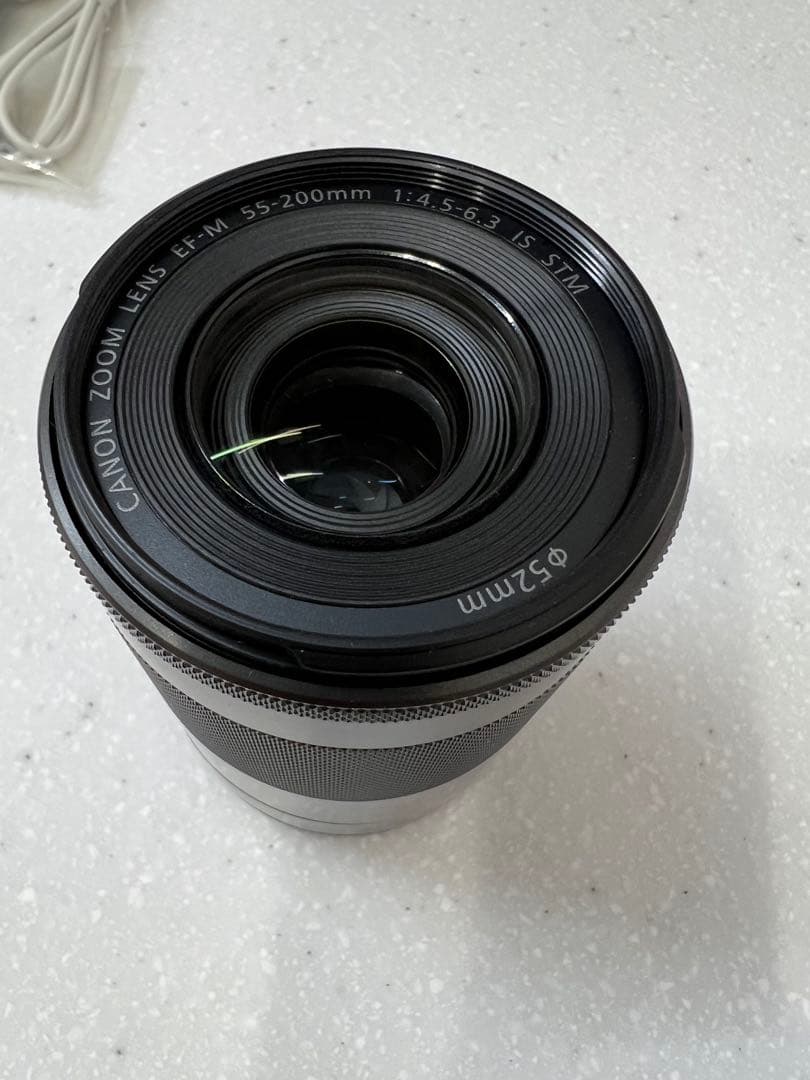 Canon EOS M ホワイト ミラーレスレンズセット55-200mmレンズ付