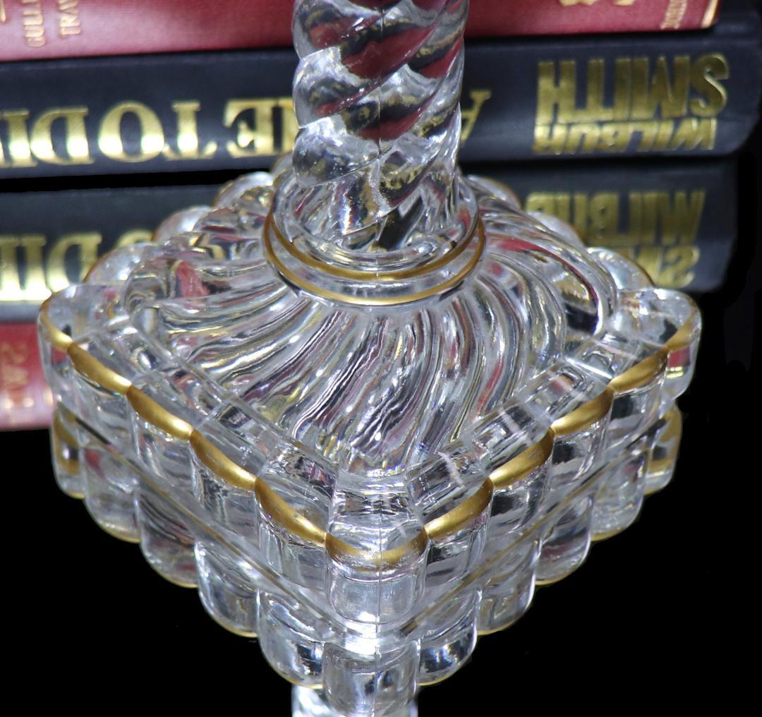 オールド・バカラ レア型 刻印有 金縁 大型 キャンドルホルダー 蝋燭立て