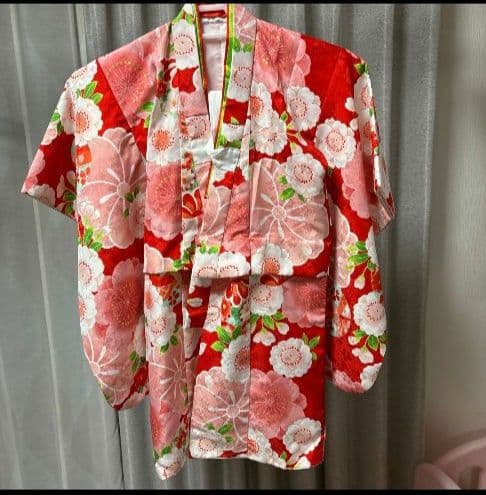 七五三 着物セット 花柄 赤 ピンク