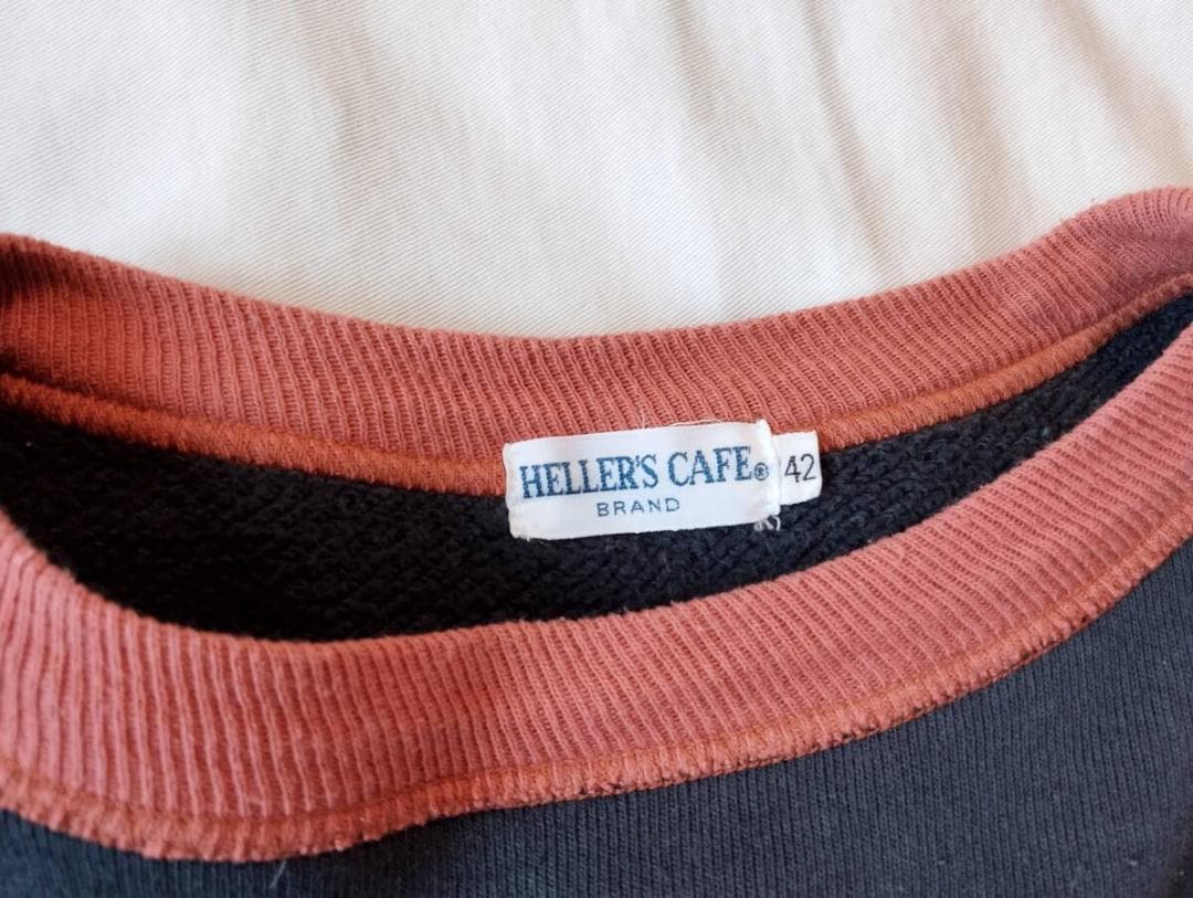 ウエアハウス Heller's Cafe ３０’ｓ　スミクロＸサーモンスウェット