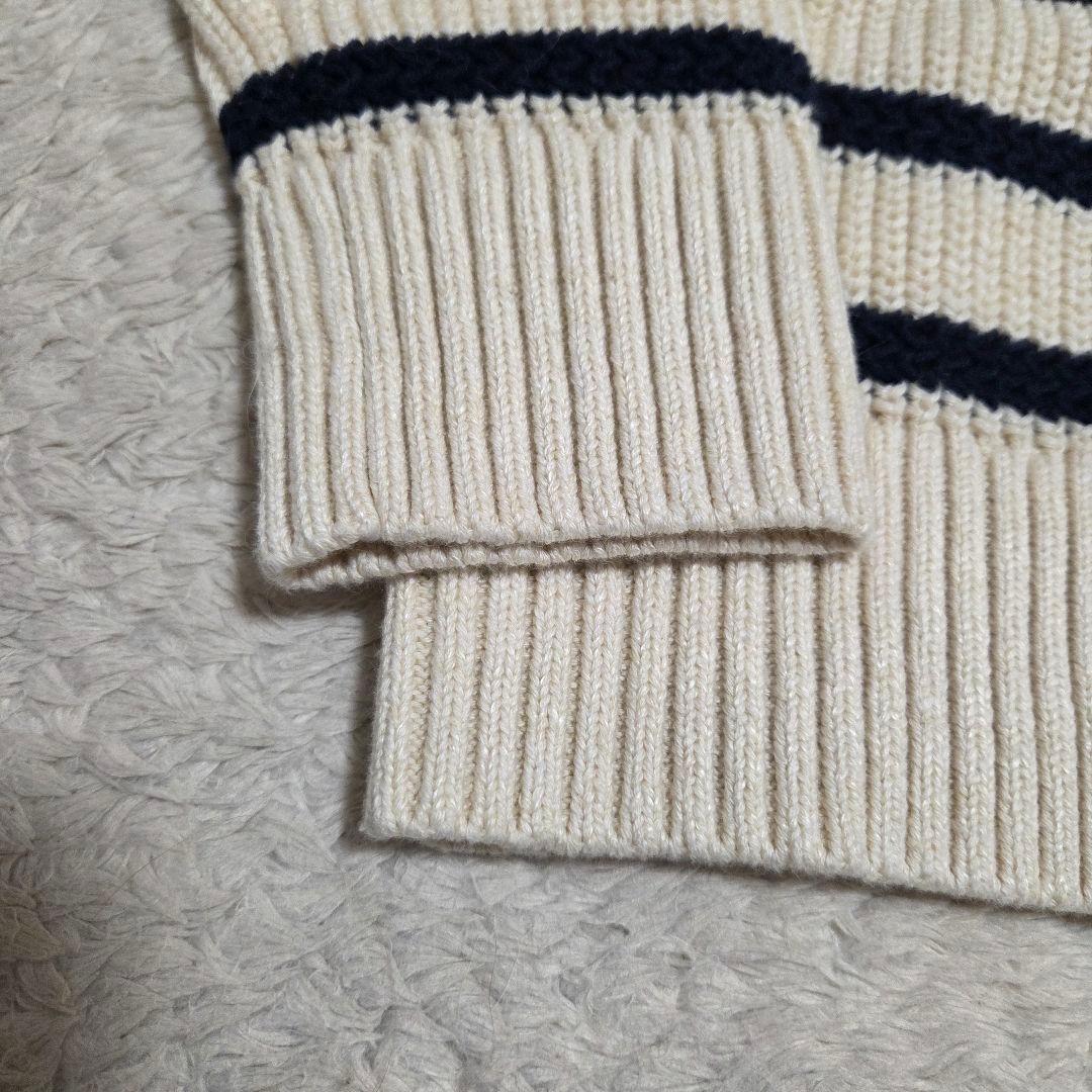 新品　現行　QRコード　ラルフローレン　ニット　ボーダー　リネン　ボタン　XS