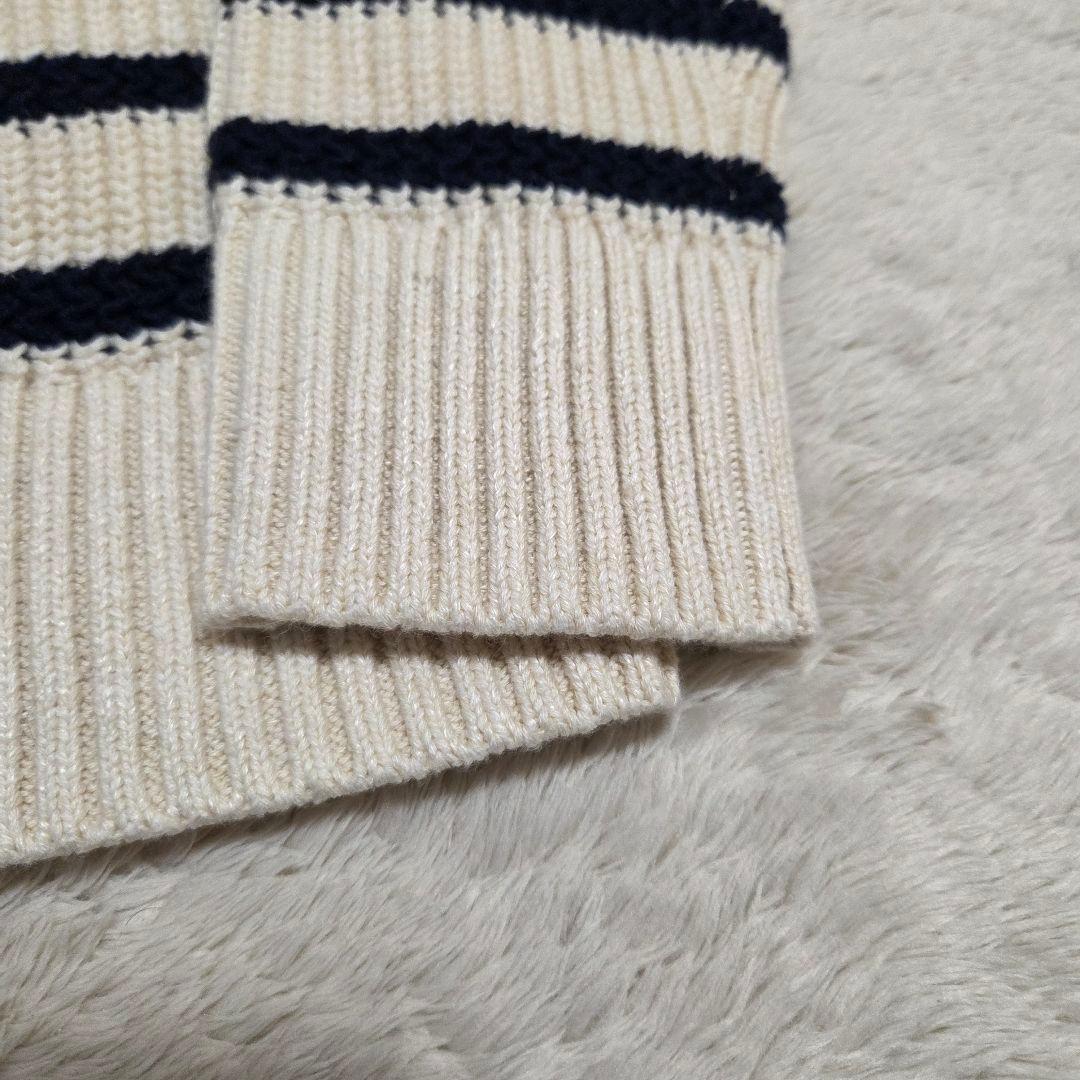 新品　現行　QRコード　ラルフローレン　ニット　ボーダー　リネン　ボタン　XS