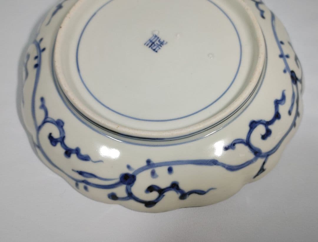 萩唐草七寸皿　二枚　古伊万里