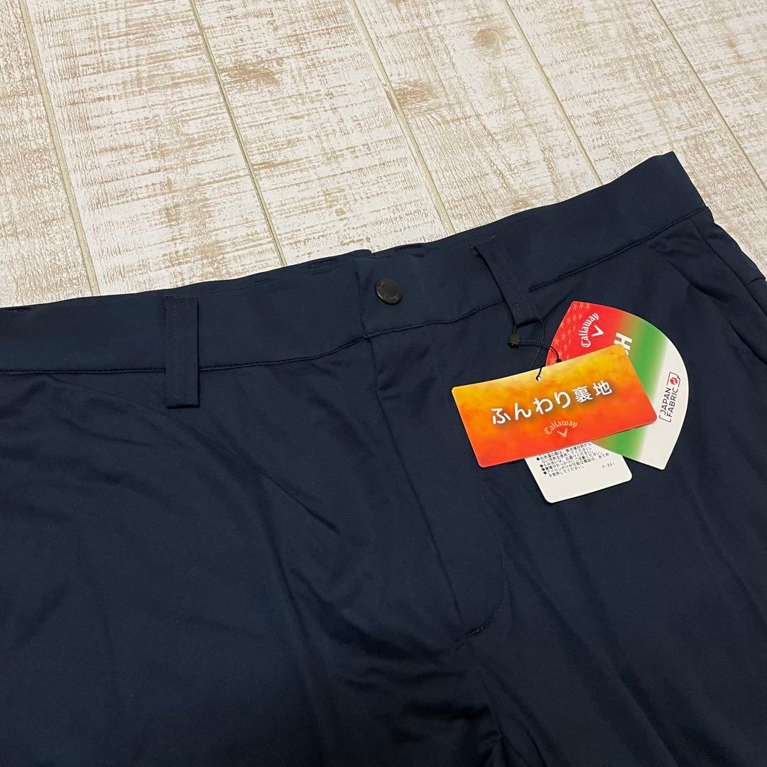 新品 キャロウェイ パンツ ふんわり裏地 極暖 アーチロゴ ネイビー LLサイズ