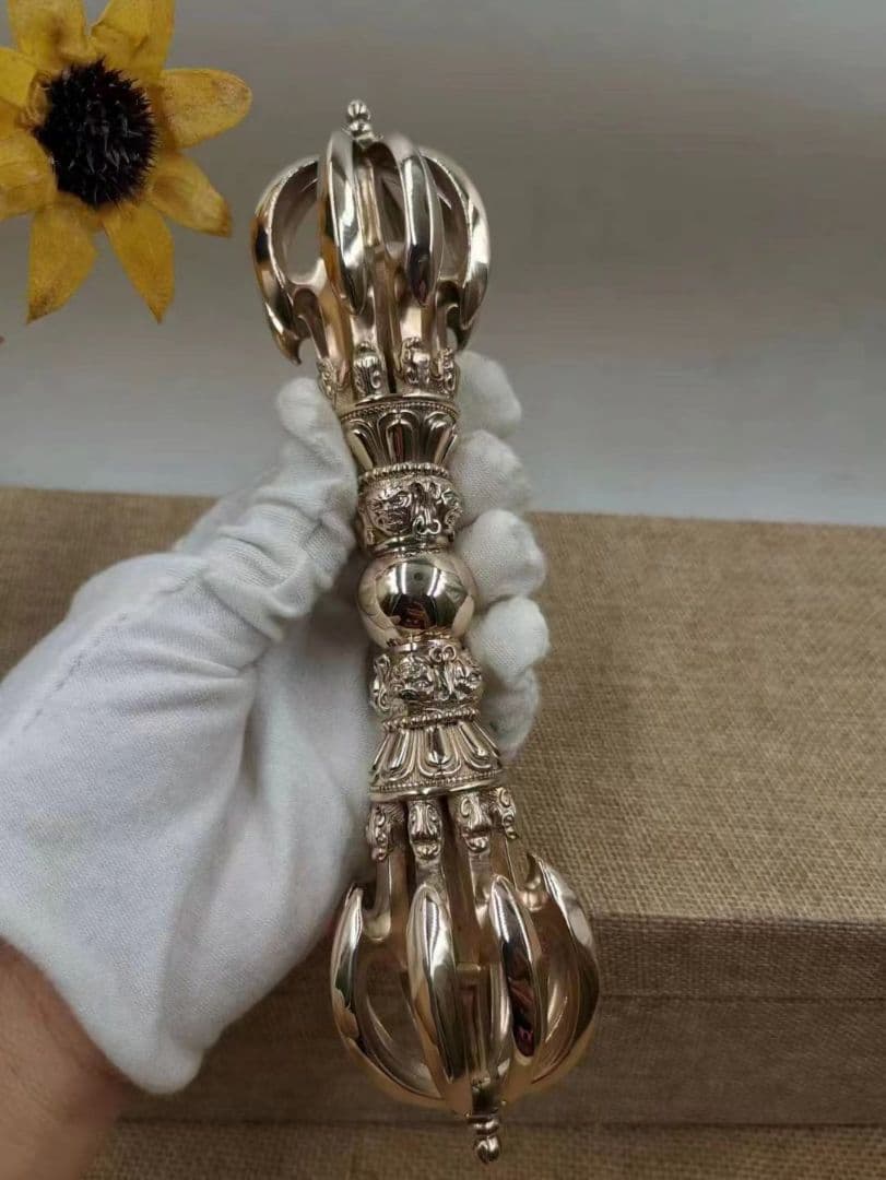 【修縁堂】密教法具 真言宗 法器 鬼面九鈷杵vajra21CM