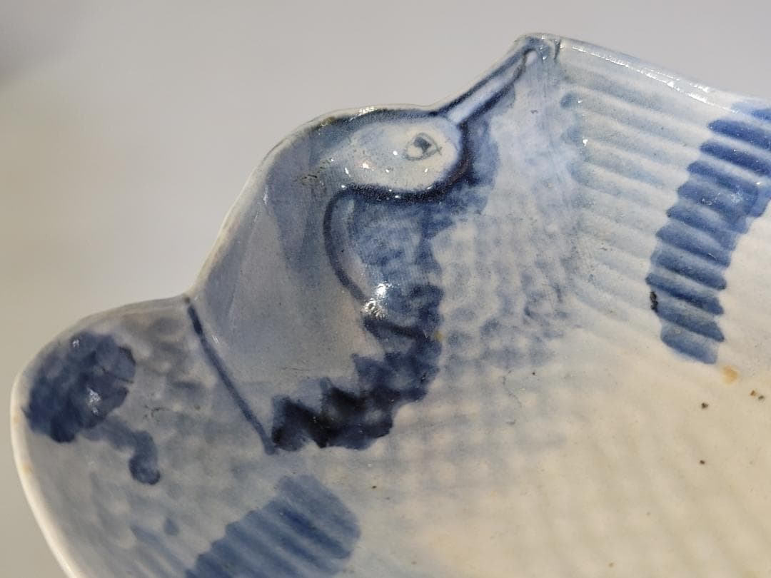 古美術 古九谷 染付 鳥型 皿 五客