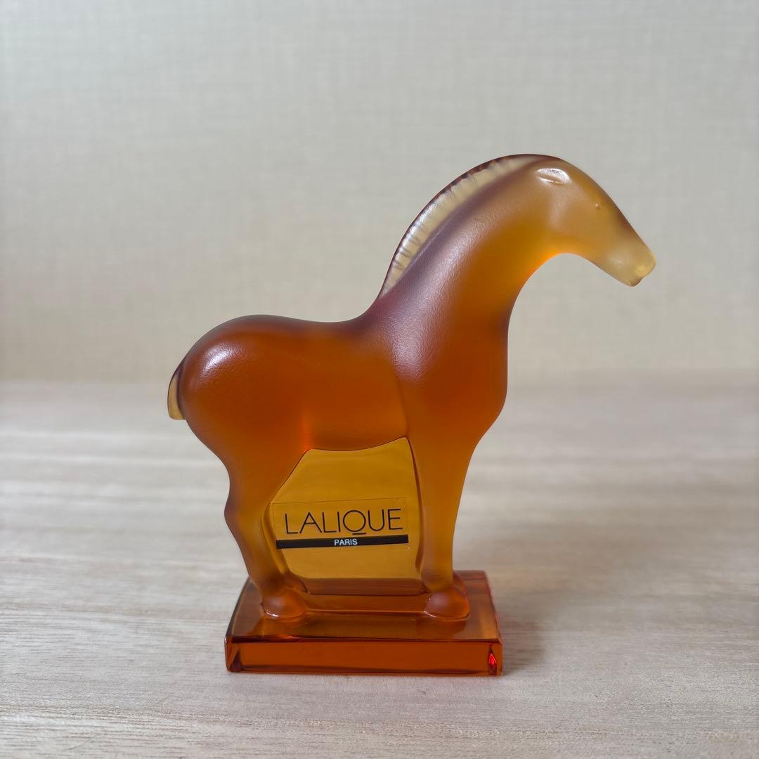 LALIQUE ガラス製馬の彫刻　ホース　オブジェ　置物　インテリア雑貨