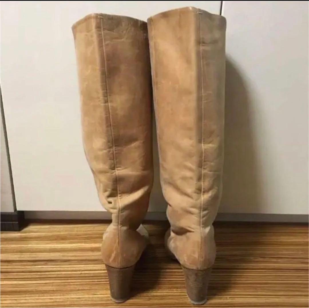 【お値下げ】春も履けるベージュ　マルタンマルジェラ　ロングブーツ