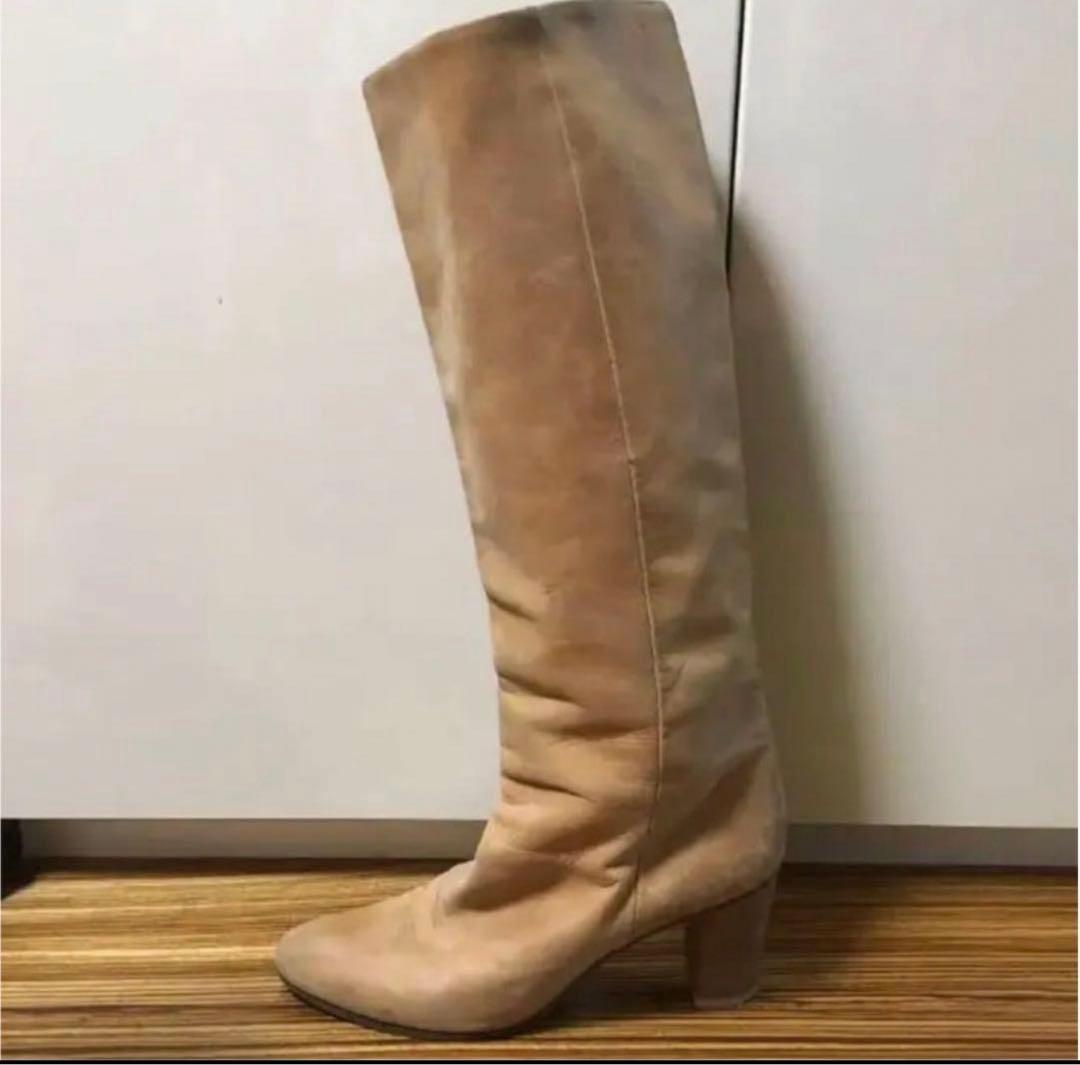 【お値下げ】春も履けるベージュ　マルタンマルジェラ　ロングブーツ