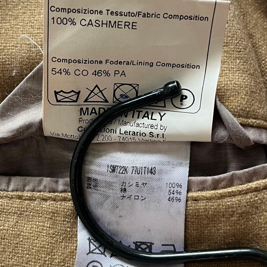<美品>TAGLIATORE×ブリッラ カシミヤ100% キャメルジャケット48