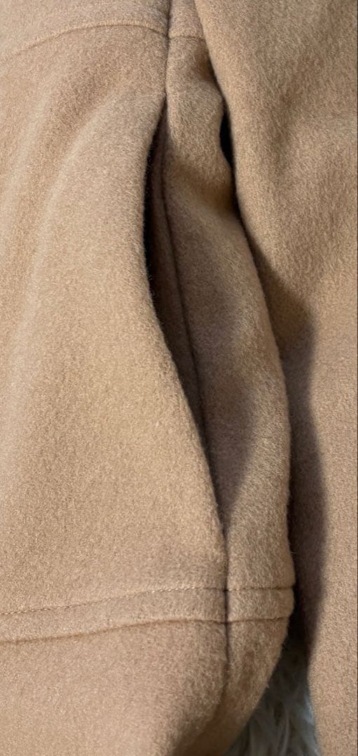 【新品同様　タグ付き】リボン　ウール　ステッチ　コート　ベージュ　38