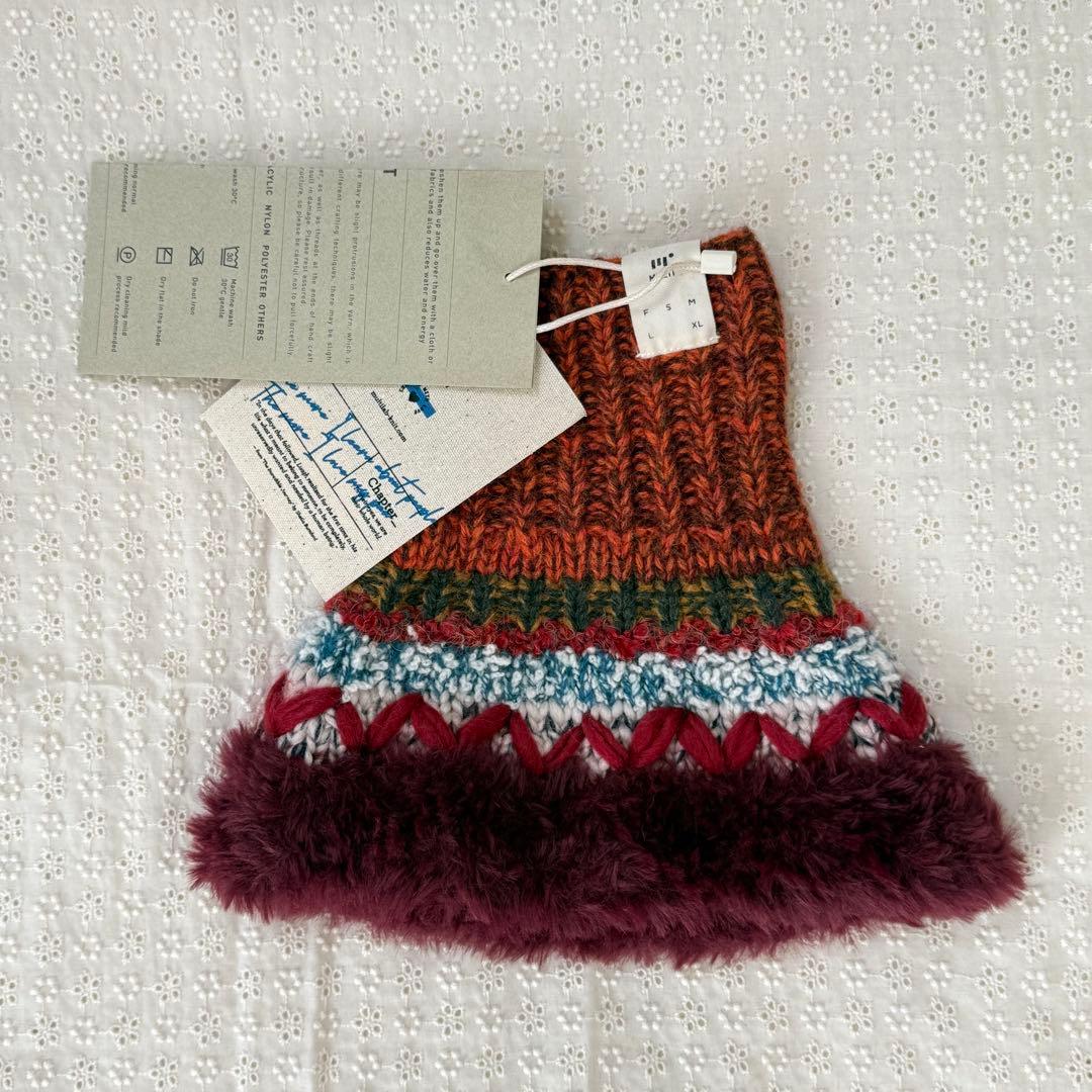 MULTI マルチ 犬用ポンチョ フリンジ付き 多色編み【M】