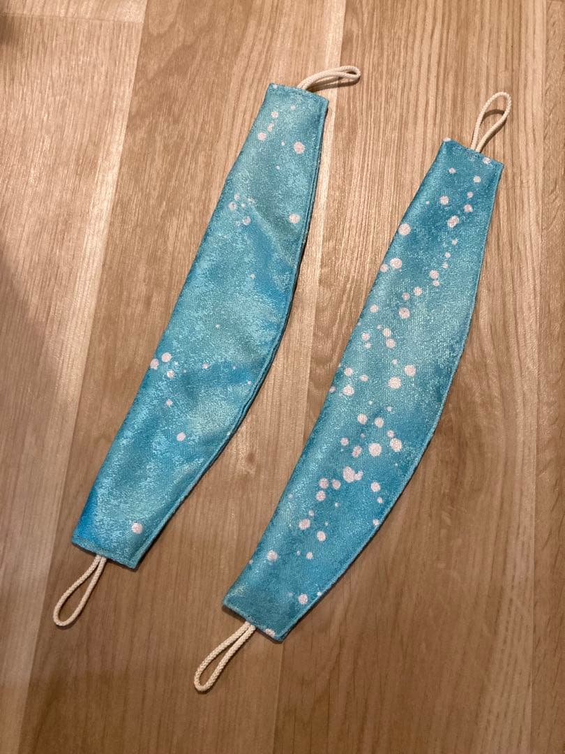 ビーチデザイン グラデーション遮光カーテンとフィッシュレースカーテンセット