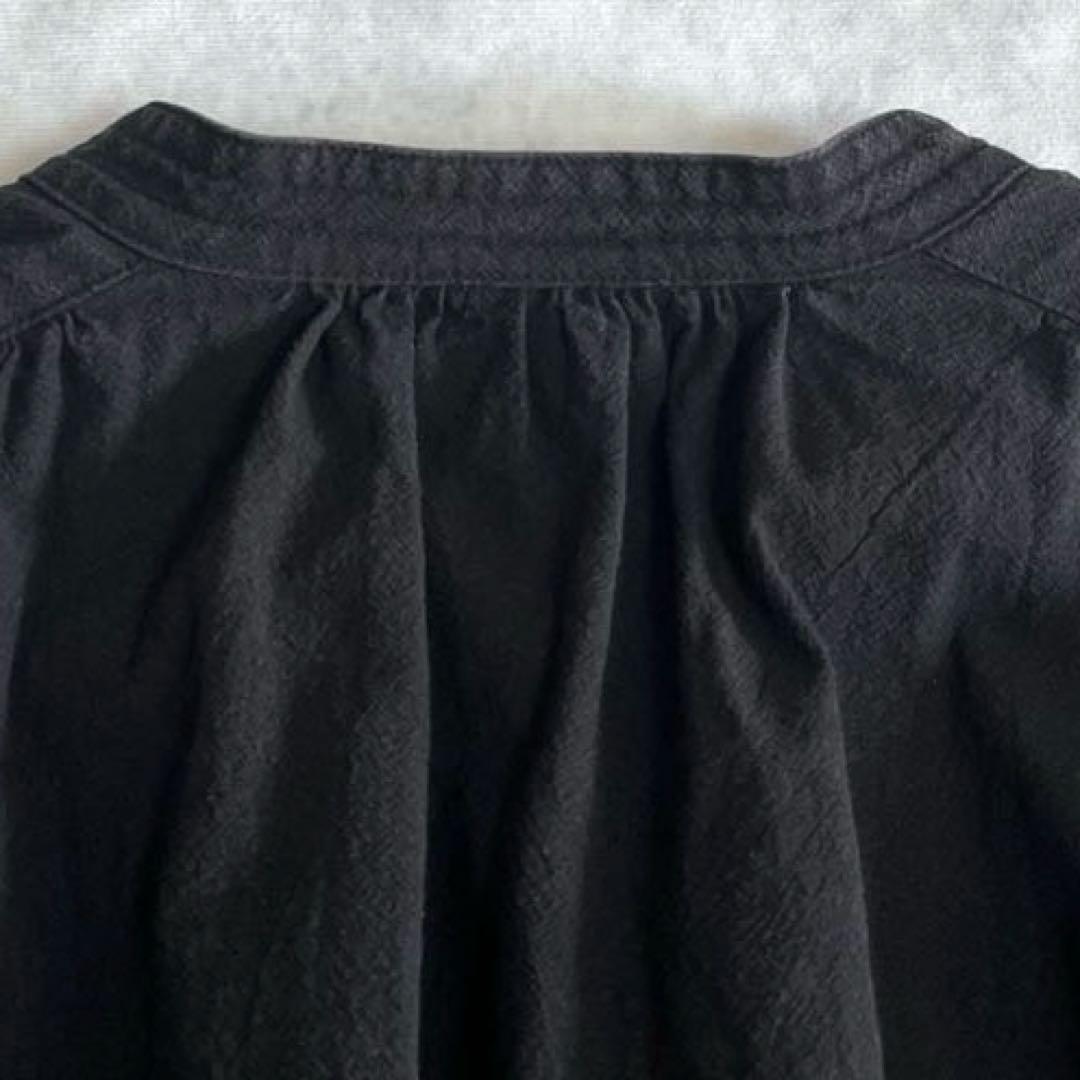 かぐれ コットンギャザースタンドカラーブラウス sizeフリー 黒