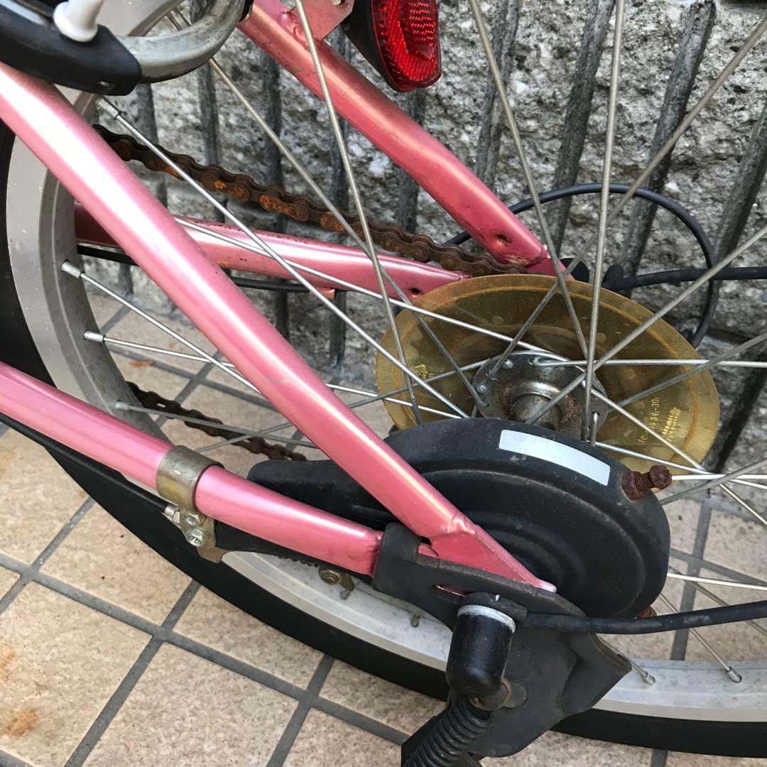 折りたたみ自転車 シマノ 6段変速 20インチ ピンク 女の子 大阪 美品