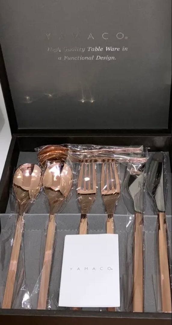 未使用★YAMACO ピンクゴールド カトラリーセット'8pcs
