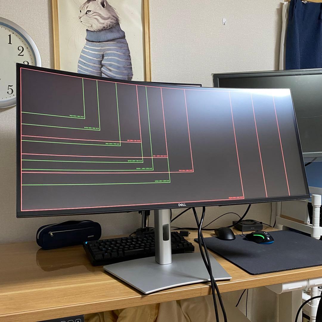 美品　Dell U3421WE 曲面ウルトラワイドモニター