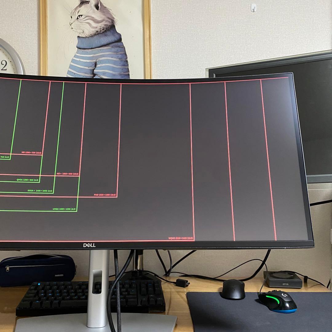 美品　Dell U3421WE 曲面ウルトラワイドモニター