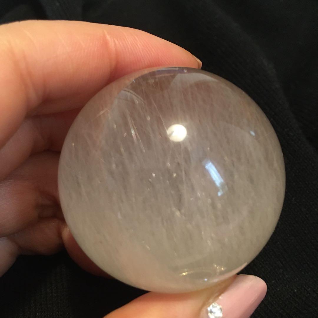 【最高品質】キャッツアイホワイトルチルクオーツ丸玉