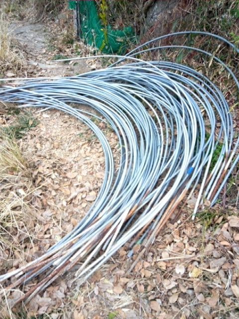 トンネル支柱　アーチパイプ　トンネル鋼管　66本　農業　菜園　引き取り限定