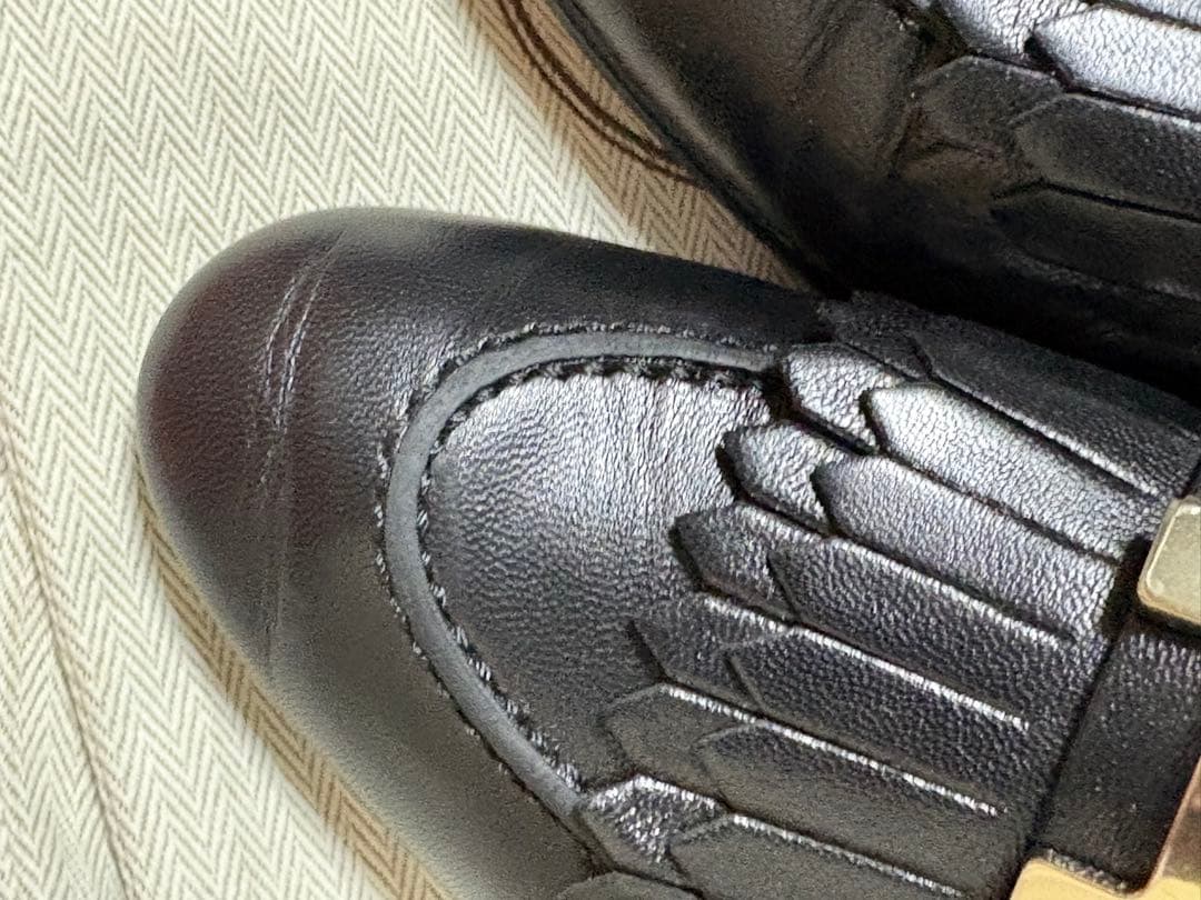 エルメス hermes 美品 モカシンロワイヤル 黒 35