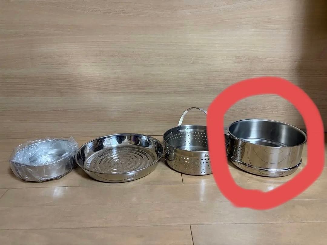 【美品/中古品】CRISTELステンレス蒸し器、ハンドルセット