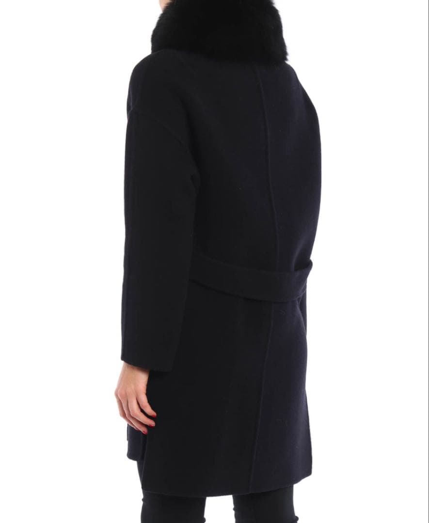 極美品♡ヘルノ 現行 フォックスファーディテイルウールコート ロングスリーブ