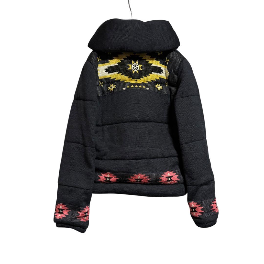 【希少】00s OLD STUSSY ネイティブ柄 ダッフルニットジャケット 黒