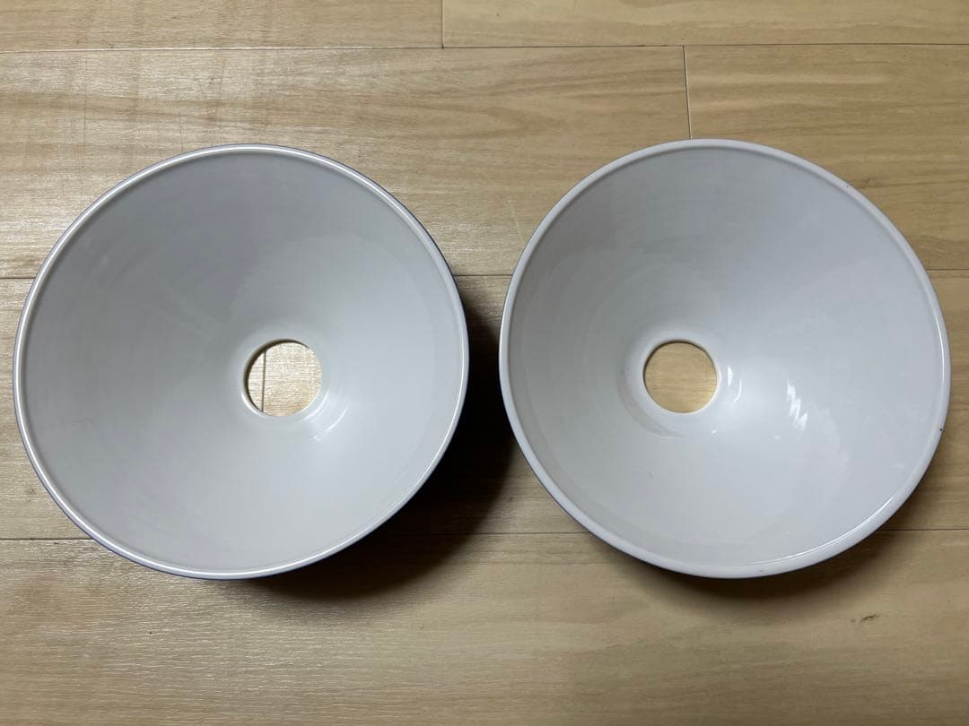 ランプシェード 電笠 ブルー インディゴ 磁器 モダン レトロ 2個セット