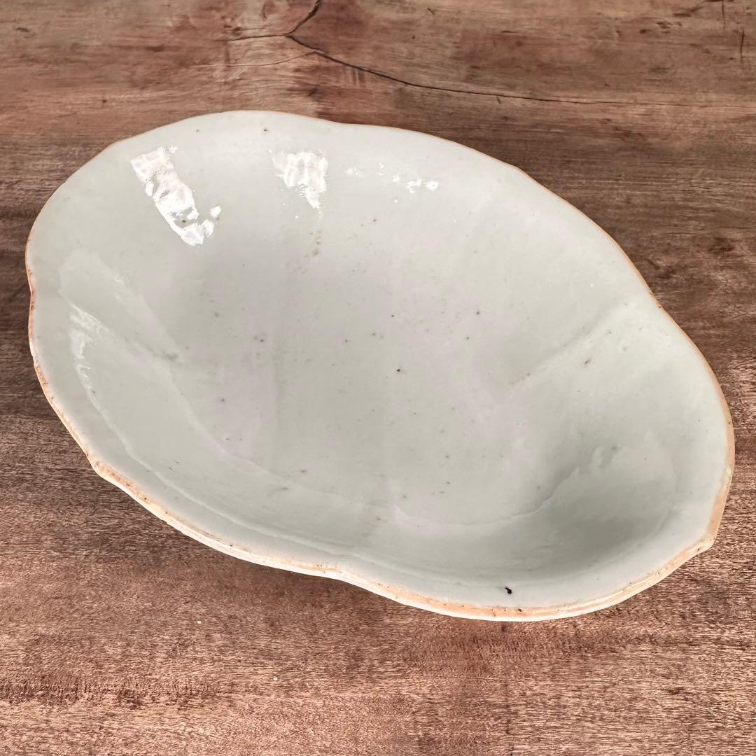 希少　粉彩　五彩花丸文　高台皿　変形鉢　清朝期　中国古玩　中国美術　骨董品