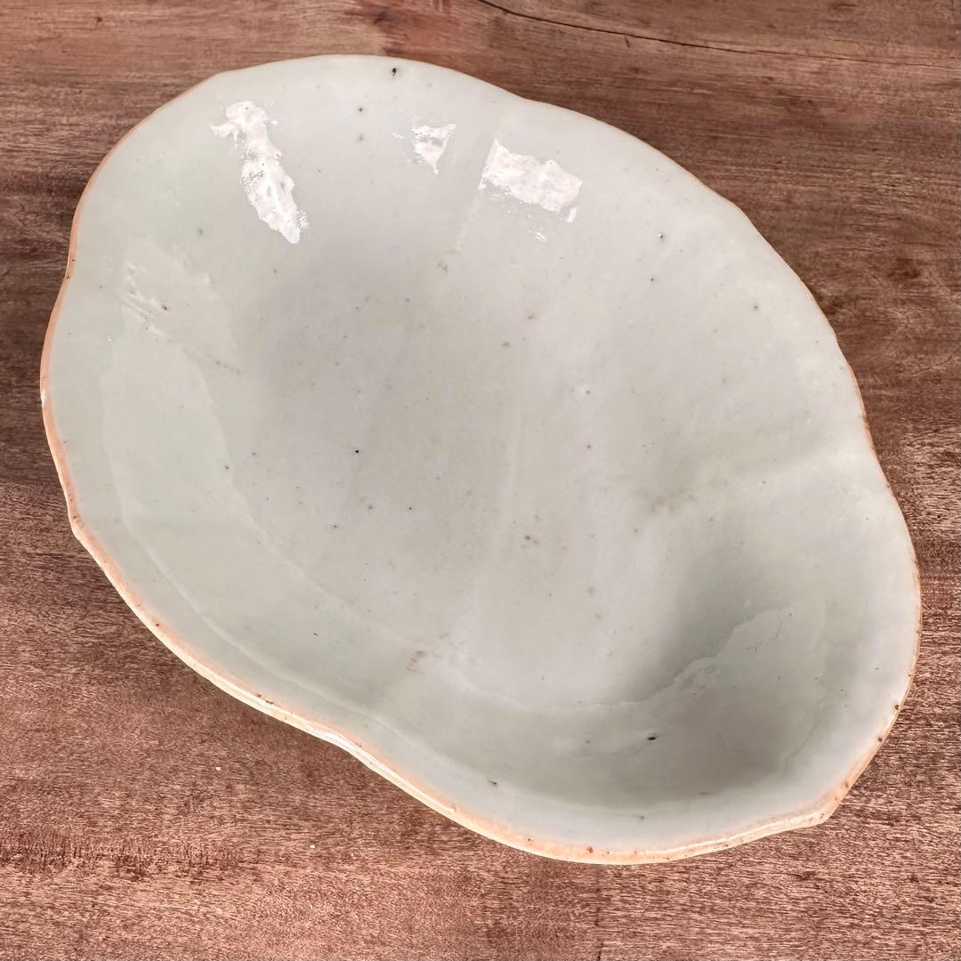 希少　粉彩　五彩花丸文　高台皿　変形鉢　清朝期　中国古玩　中国美術　骨董品