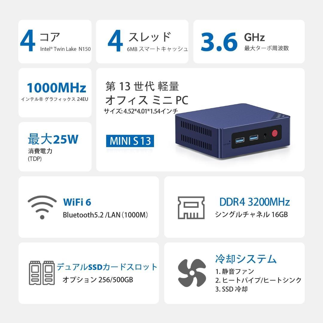 Beelink Mini S 13 ミニPC Intel N150