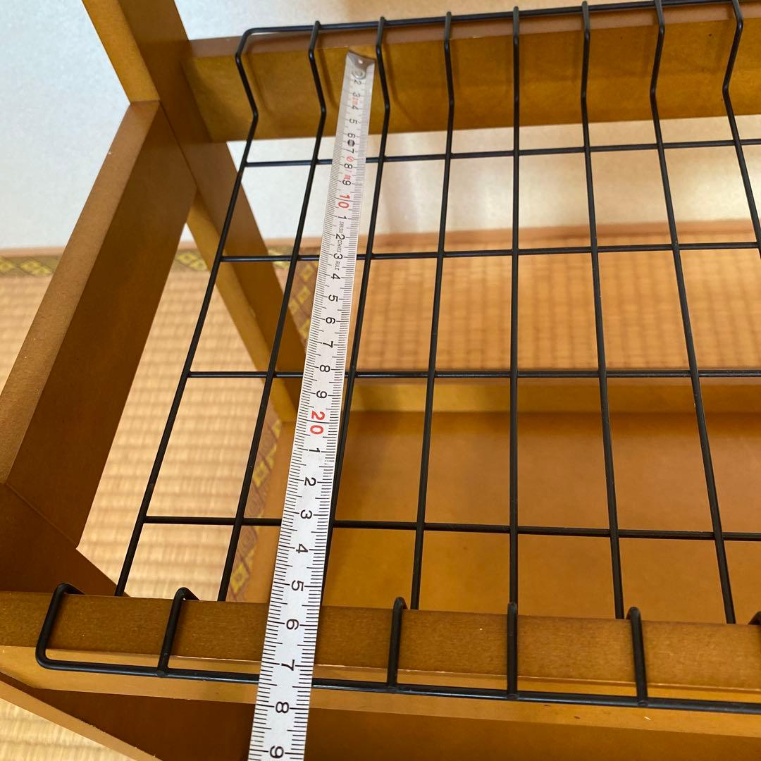 木製ラック ハンガーバー付き ブラウン