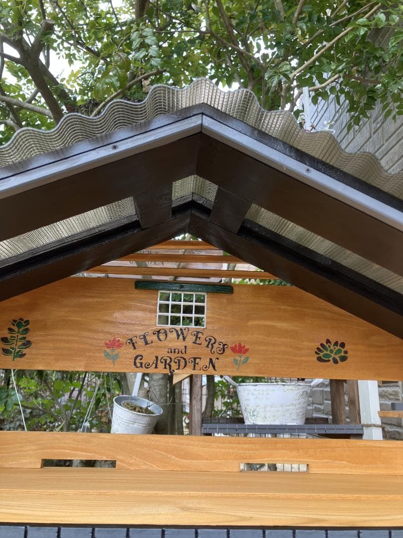 No21 三角屋根、植物棚幅 ワイド white仕上げ3段