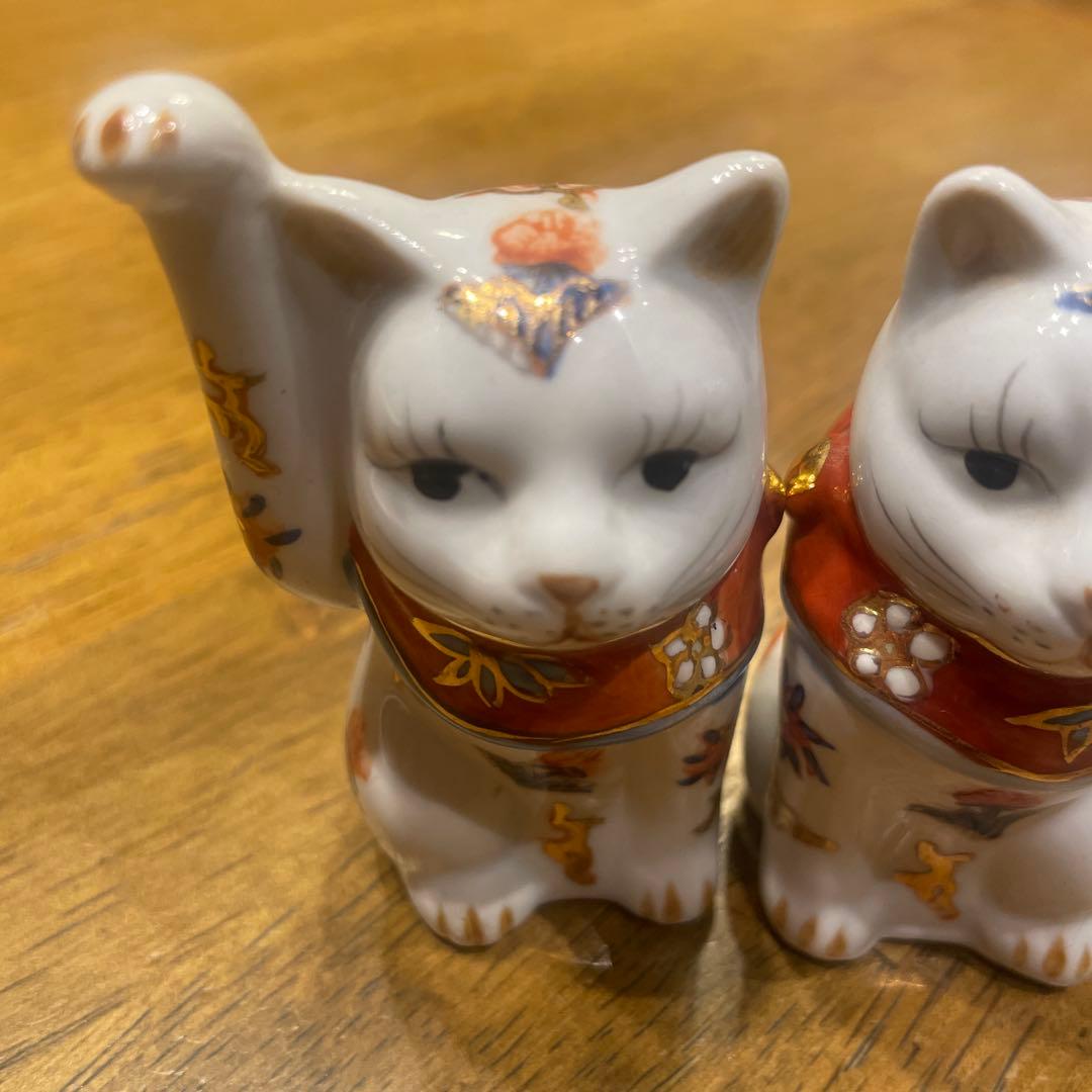 招き猫 置き物 縁起物 2個セット