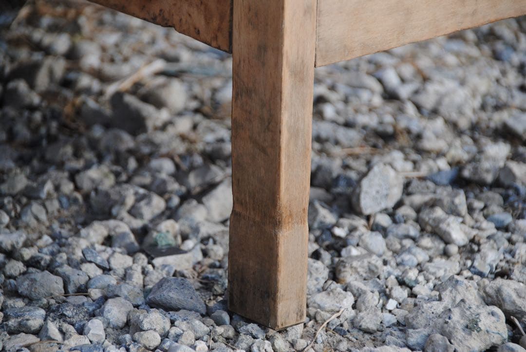 机　古道具　片袖机　ナラ材　無塗装　ナチュラル　レトロ　ヴィンテージ家具　剥離